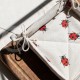 Colourful half-linen bread basket "Ladybug"